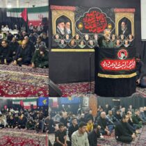 مراسم عزاداری مردم و مسئولان شهرستان لاهیجان در مسجد صاحب الزمان کوی زمانی