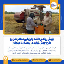 پایش روند برداشت و ارزیابی عملکرد مزارع طرح جهش تولید در پهمدان لاهیجان